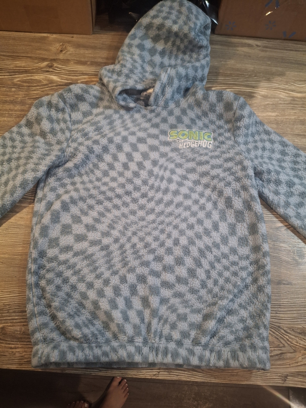 Sonic the Hedgehog Gray Patterned Kids Hooded Sweatshirt